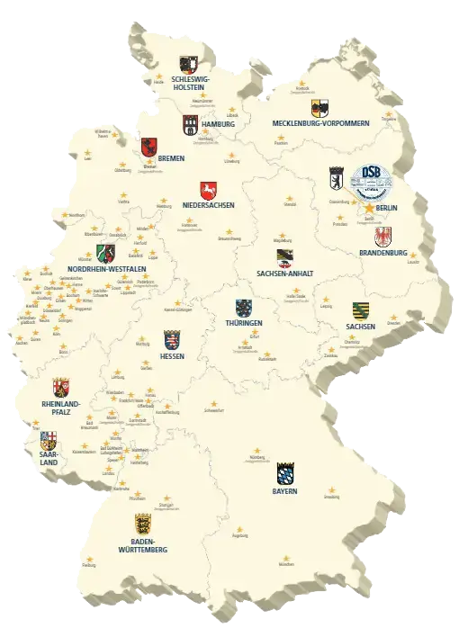 DSBEV - Deutschlandkarte mit den Mitgliedern